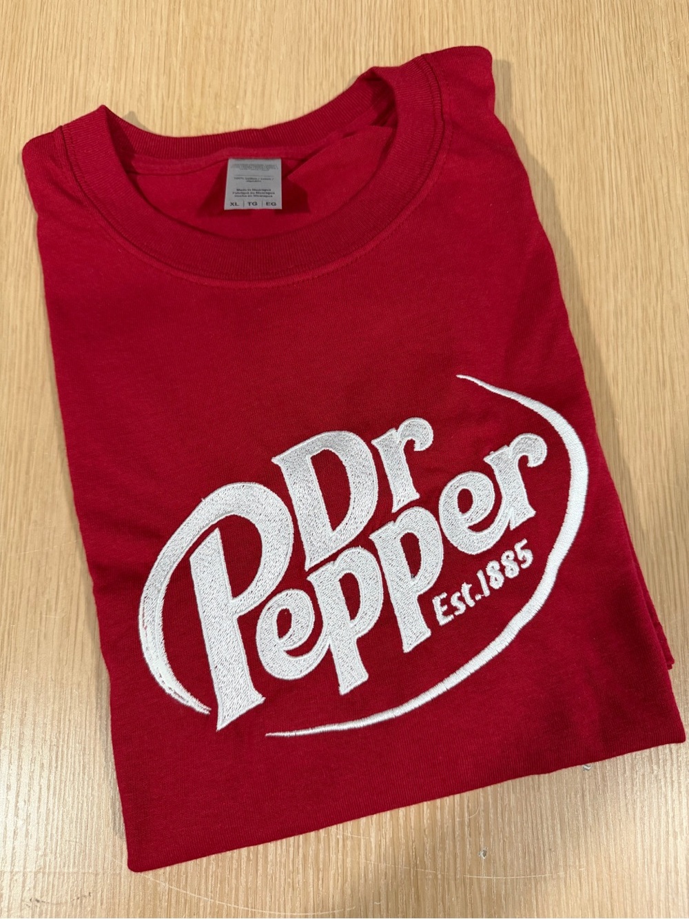 Dr Pepper Embroidered Cardinal Red T-Shirt